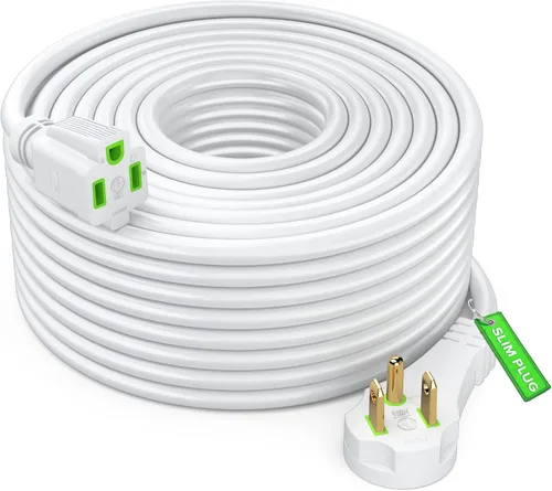 Vista 19 de Maximm Cable de extensión de enchufe plano, 1 pie, negro, perfil bajo 16AWG