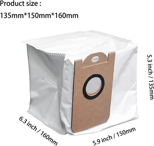Vista 5 de Bolsas de polvo para iHome AutoVac Nova auto vacío robot vacío piezas de repuesto Paquete de 6 piezas de accesorios