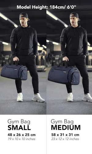 Vista 3 de Fitgriff Bolsa de gimnasio para hombres y mujeres con compartimento para zapatos y artículos húmedos, bolsa de lona para viajes, deportes, fitness