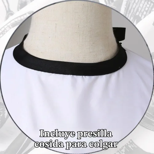 Vista 6 de Capa profesional de corte de pelo Borogo con cepillo para el cuello, capa de barbero para salón, accesorios de peluquería B A Blanco