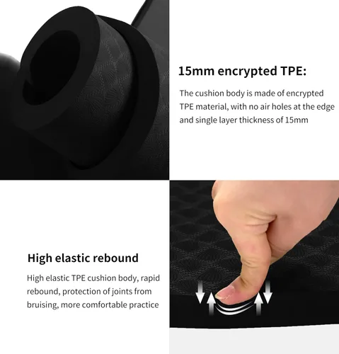 Vista 5 de nuveti Tapete Grande para Ejercicios - Tapete de Yoga de 15mm/20mm/30mm de Grosor Tapete de Ejercicios para Fitness, Yoga, Pilates, Estiramientos