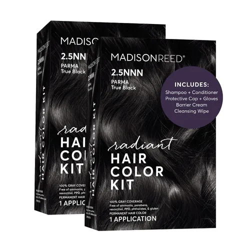 Vista 74 de Madison Reed - Kit de tinte radiante para el cabello, tinte permanente para el cabello, 100 % cobertura de canas, sin amoníaco, negro Parma 2.5NNN