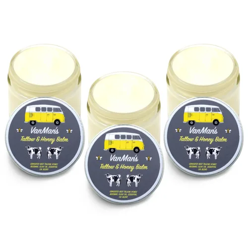 Vista 15 de Bálsamo de sebo de res y miel de Vanman - Hidratante facial de sebo con sebo de res alimentado con pasto para la piel y aceites esenciales, miel