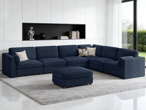 Vista 73 de CUGOAO Sofá biplaza extragrande de 83.5 pulgadas, sofás para sala de estar, sofá nube de felpilla de asiento profundo, sofá modular seccional, funda