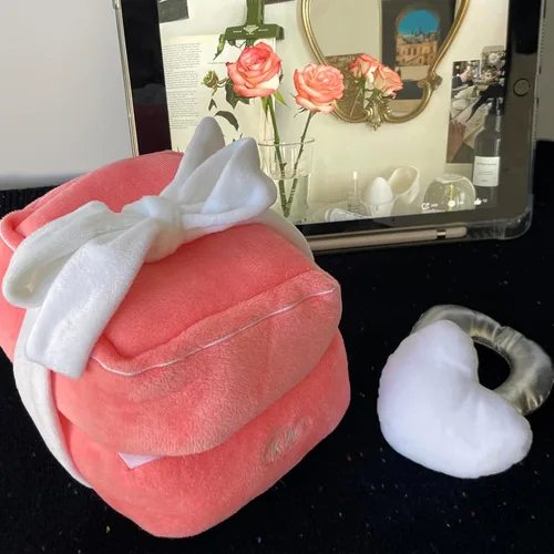 Vista 7 de Caja de anillos de felpa de San Valentín para promesa de compromiso, lindo soporte para caja de anillos de felpa para boda, matrimonio, grande