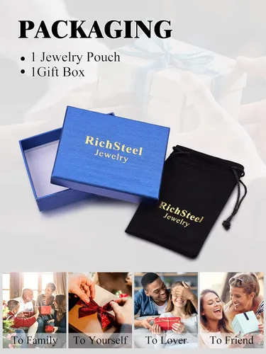 Vista 7 de Richsteel Collar brillante de circonita cúbica con letras de burbujas para hombres y mujeres, chapado en oro de 18 quilates, joyería con monograma