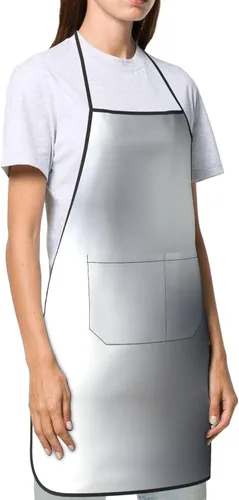 Vista 4 de silvery Chef Apron for Men and Women - Waterproof Kitchen Chef Apron with Pockets, Perfect for Cooking, Salon & More