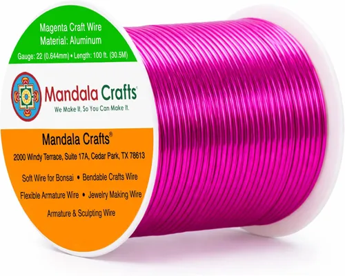 Vista 239 de Mandala Crafts - Alambre de aluminio anodizado de calibre 22 para hacer joyas - 137.2 m de alambre flexible surtido y coloreado - Doble para bonsái