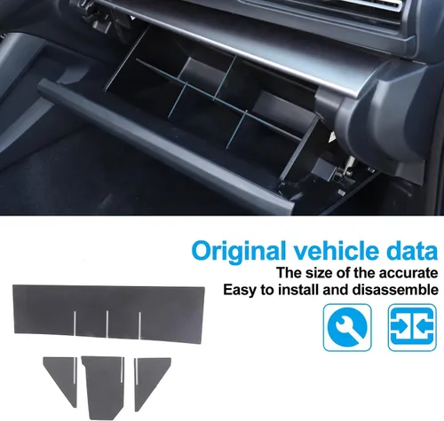 Vista 6 de Daeiclru Organizador de divisores de guantera compatible con Subaru Crosstrek 2024 y Subaru WRX 2022-2024, caja de inserción de ABS, bandeja
