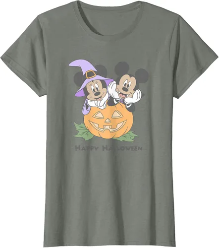 Vista 10 de Disney Mickey and Friends Halloween Pumpkin Mickey & Minnie Camiseta Blanco