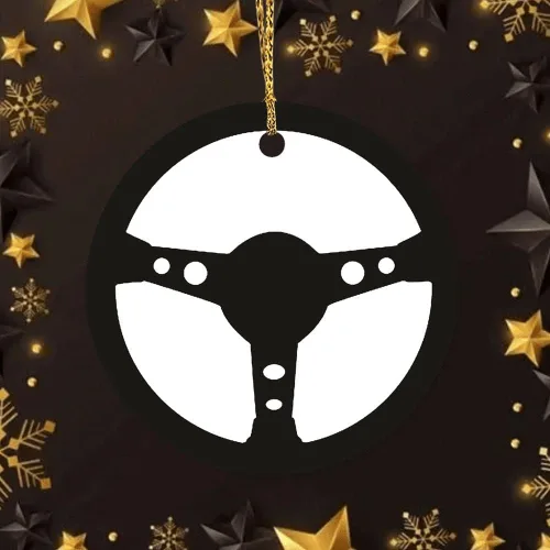 Vista 6 de Adorno de Navidad para volante de automóvil, adornos de cerámica, decoración única para el hogar, colgantes colgantes de 3 pulgadas