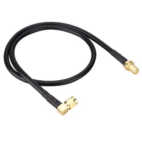 Vista 2 de Cable coaxial SMA hembra a macho de 19.7 in para cables coaxiales UV-5R, UV-82, UV-9R Plus, SMA RF, 1 unidad