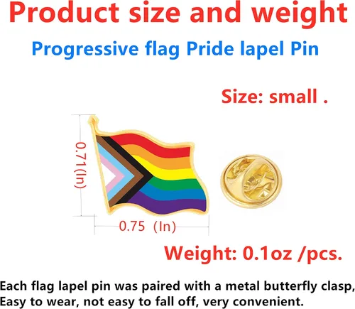 Vista 2 de HAFILO 2550100200piezas pequeñas agitando inclusive progreso bandera orgullo pin arco iris bandera gay LGBTQ Pines de solapa progresiva decoración a