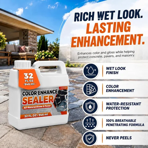Vista 2 de Wet Look Stone Sealer, 1 Gallon, Concrete Sealer & Stone Color Enhancer