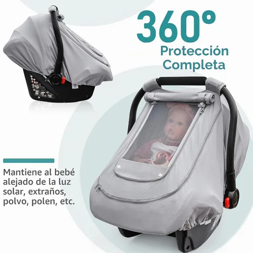 Vista 7 de Funda de asiento de automóvil para bebé para verano/primavera, funda de asiento de automóvil 100% algodón orgánico para bebés, cubierta de asiento