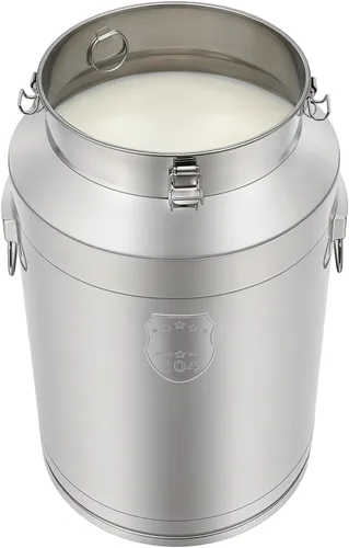 Vista 16 de Cubo de leche de acero inoxidable de 5 litros y 1.32 galones, cubo de vino con tapa sellada, resistente (5 l, sin grifo)