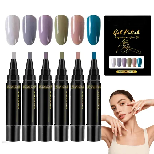 Vista 7 de Juego de bolígrafos profesionales para esmalte de uñas, 6 colores para arte Conjunto E