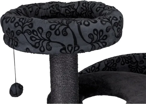 Vista 3 de TRIXIE Filippo - Torre para gatos de 50 pulgadas, postes rascadores de sisal, árbol para gatos con hamaca, plataformas, cama, juguetes colgantes