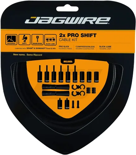 Vista 8 de Jagwire - Kit de cambio universal 2X Pro para carretera, MTN y grava Compatible con engranajes SRAM y Shimano, cables de acero inoxidable pulido