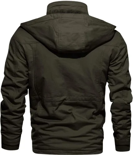 Vista 2 de CRYSULLY - Abrigo de invierno con capucha extraíble para hombre