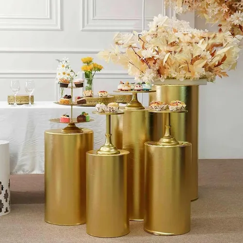 Vista 4 de Fundas para soportes de cilindro para fiestas, soportes de pedestal de cilindro, fundas elásticas de bronce, cubierta de pedestal de cilindro