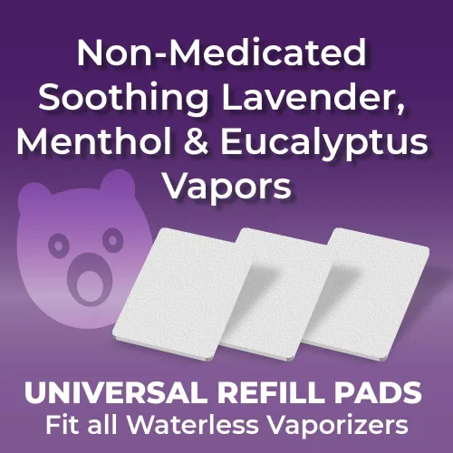 Vista 4 de Vaporizador enchufable sin agua Kids Relief + 5 almohadillas de recambio calmantes sin medicación de lavanda, mentol y eucalipto, 1 unidad