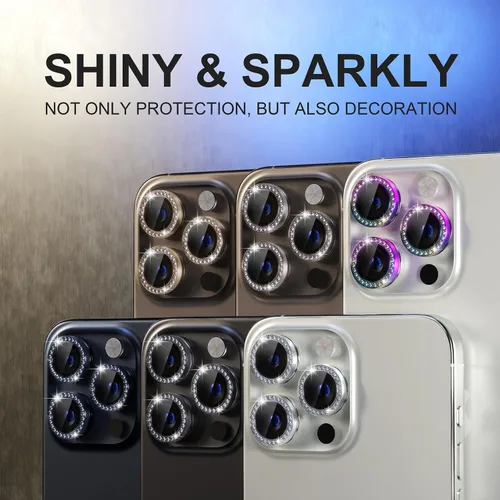 Vista 63 de Choiche Compatible para iPhone 16 Pro/iPhone 16 Pro Max Protector de Lente de Cámara, Vidrio Templado 9H Protector de Pantalla de Cubierta de Cámara