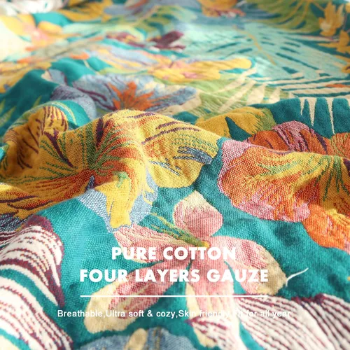 Vista 113 de MSGKV - Manta bohemia/primaveral de algodón para sofá y sala de estar, de gasa acogedora, de 50 x 60 pulgadas 50"x60" Cotton Throw, Woven Bird