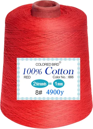 Vista 3 de Hilo de ganchillo tamaño 8, hilo de algodón, 17.64 oz por cono, negro