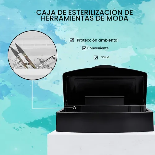 Vista 2 de Caja esterilizadora de herramientas de uñas, bandeja de esterilización de plástico, la caja de desinfección para herramientas de arte de uñas es