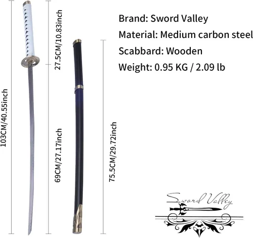 Vista 2 de Sword Valley Nero Yamato SwordV Walking StickRebellionRed Queen, Cosplay Anime Handmade Sword, Hand Forged with Exquisite Details
