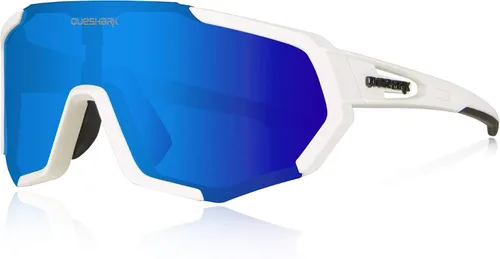 Vista 12 de Queshark - Gafas de ciclismo, lentes de sol deportivos para hombres y mujeres, 1 lente polarizada 2 HD, lentes de sol polarizados para ciclismo