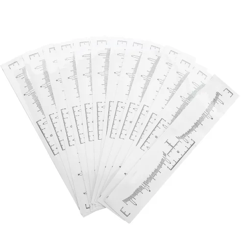 Vista 8 de Regla de cejas, 50 unidades adhesivo desechable para cejas, regla de cejas herramienta de maquillaje para medición de maquillaje