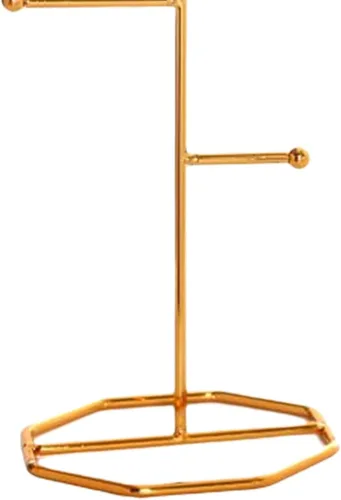 Vista 8 de Estante de joyería minimalista T- regalos organizador de almacenamiento de aretes para relojes, collares, anillos, exhibición de joyería, L, Metal