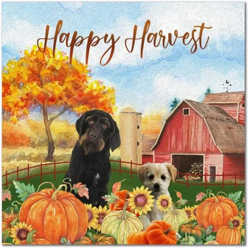 Vista 11 de Happy Harvest Labrad Doodle Dog Barn Wood Sign Fall Pumpkin Wall Plaque Pumpkin Farm Wood Panels Classic Home Wall Hanging Sign Decoration for Front