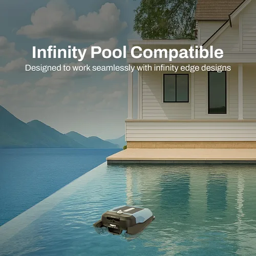Vista 6 de Betta Skimmer robótico flexible para piscinas con energía solar, inalámbrico con modos de limpieza duales, protección de piscina suave al tacto.