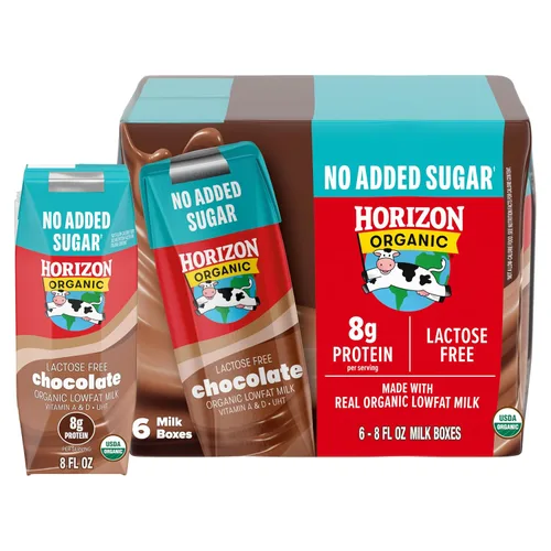 Vista 23 de Horizon Organic Cajas de leche bajas en grasa, fresa, 8 onzas, paquete de 6 8g Protein per Serving, 1% Lowfat, USDA Organic, No Refrigeration