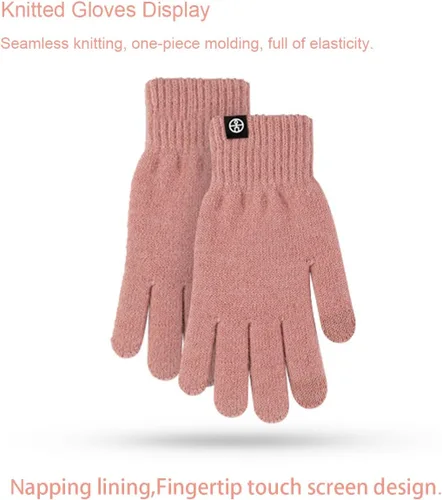 Vista 5 de Juego de bufandasombreroguantes de punto, gorro suave y cálido, pantalla táctil para familias y amigos, unisex, de punto trenzado, para invierno