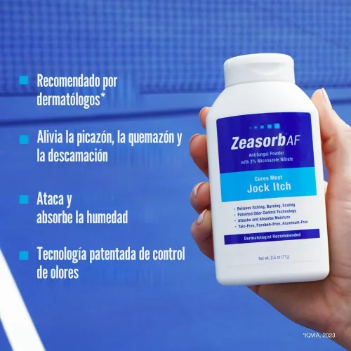 Vista 2 de Zeasorb Polvo de tratamiento antifúngico súper absorbente para Jock Itch, 2.5 onzas