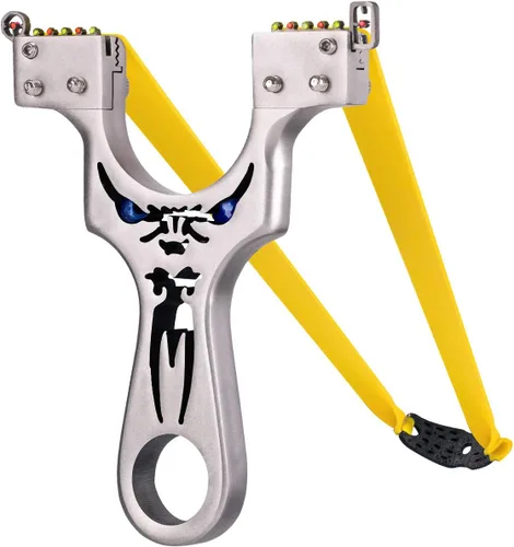 Vista 10 de Resortera, Resortera Profesional de Metal para Caza con Bandas de Lanzamiento Resistente, Catapulta de Alta Velocidad edición de lujo