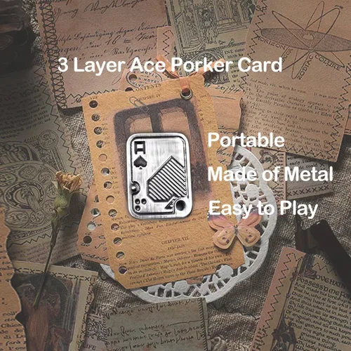 Vista 3 de Deslizador de Dedos, Tarjeta de Poker Metálica de 3 Capas, Clicker de Dedos, Juguetes para Dedos para Adultos, Alivian el Estrés, la Ansiedad