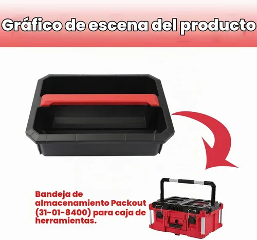Vista 5 de 31-01-8400 Bandeja de almacenamiento Packout para caja de herramientas grande Milwaukee 48-22-8425, 48-22-8426