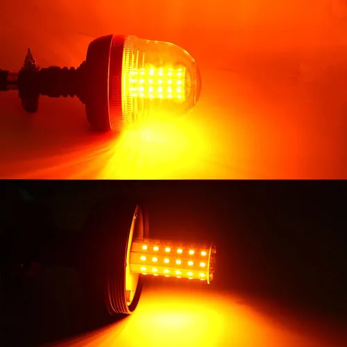 Vista 7 de Luz de baliza ámbar intermitente giratoria de 60 LED, lámpara estroboscópica de montaje flexible, luz de advertencia de emergencia para tractor