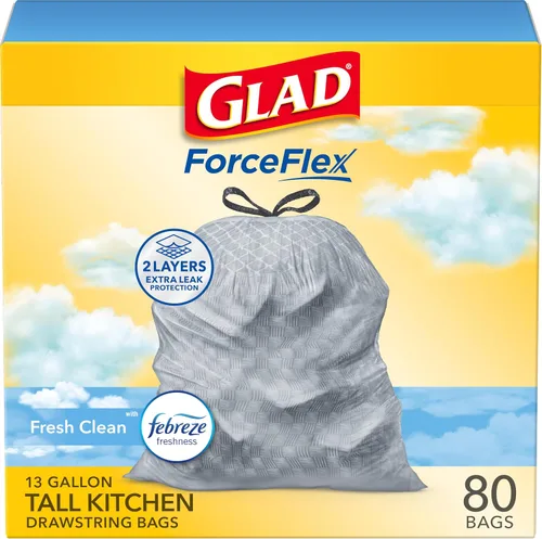 Vista 12 de Glad ForceFlex Bolsas de basura altas para cocina, 13 galones, Gain Fresh Clean, 40 unidades (el paquete puede variar)