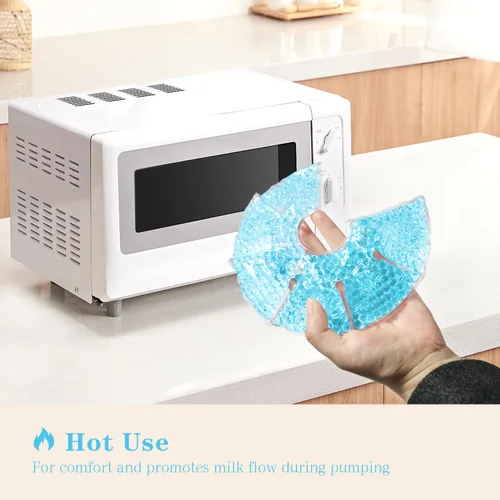 Vista 6 de Paquetes de hielo de gel para pecho caliente/frío, almohadillas de calor para lactancia materna, dolor de lactancia, mastitis, congestión, Azul