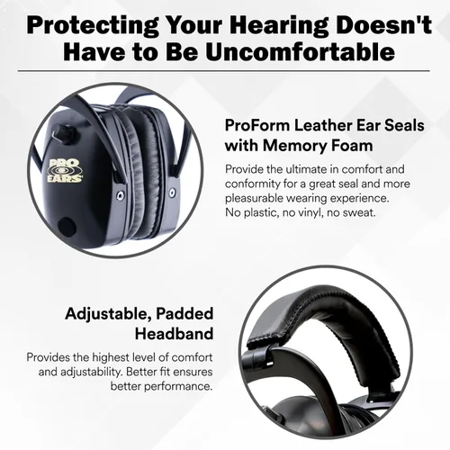 Vista 4 de Pro Ears – Pro Mag Gold – Protección y amplificación auditiva electrónica – NRR 30 – Cascos para campo de tiro.