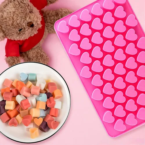 Vista 3 de 2 moldes de silicona de corazón antiadherentes de grado alimenticio reutilizable para hornear, para gelatina, dulces, suministros para hacer