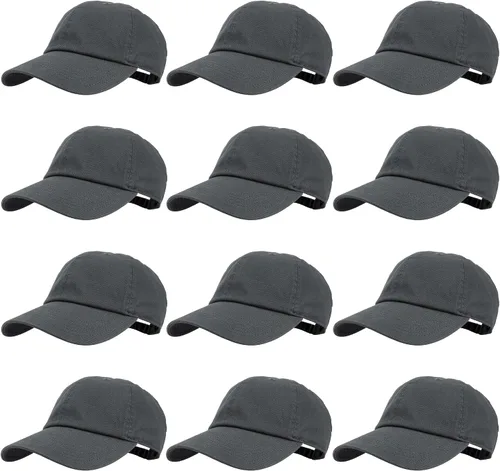 Vista 107 de Gelante Gorras de béisbol 100% algodón liso en blanco tamaño ajustable al por mayor a granel de 12