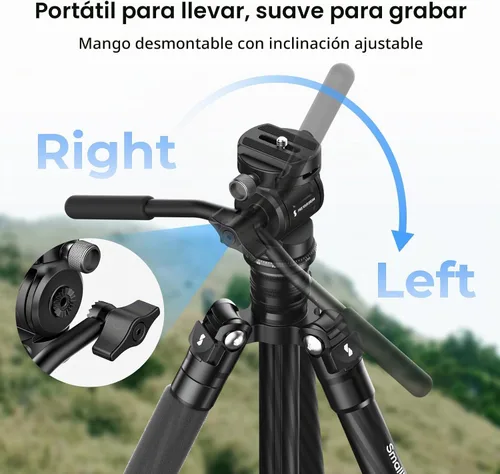 Vista 6 de SmallRig CH3 Cabezal de Video, Cabezal Fluido de Trípode Cabezal Pan Tilt con Placa de Liberación Rápida para Arca Swiss, Soporta Giro de 360° e