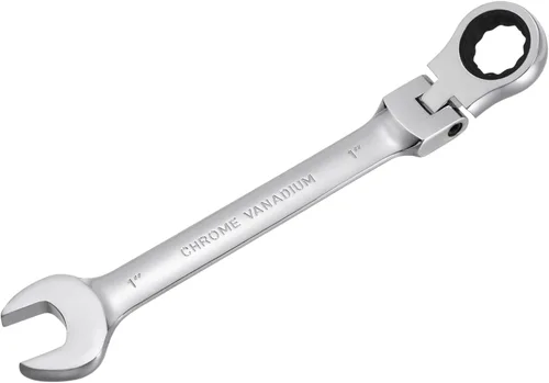 Vista 17 de uxcell Llave combinada de trinquete de cabeza flexible de 15/32 pulgadas SAE 72 dientes 12 puntos de trinquete de caja terminada herramientas